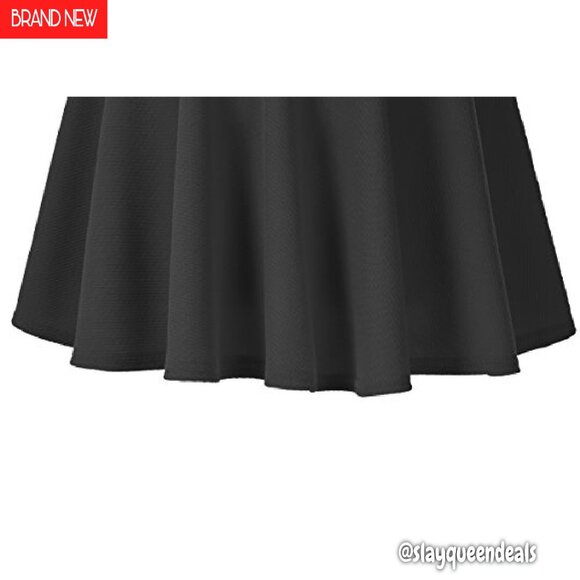 Stretchy High Waisted Midi Skirt Flared A-Line Casual Versatile - Picture 5 of 6